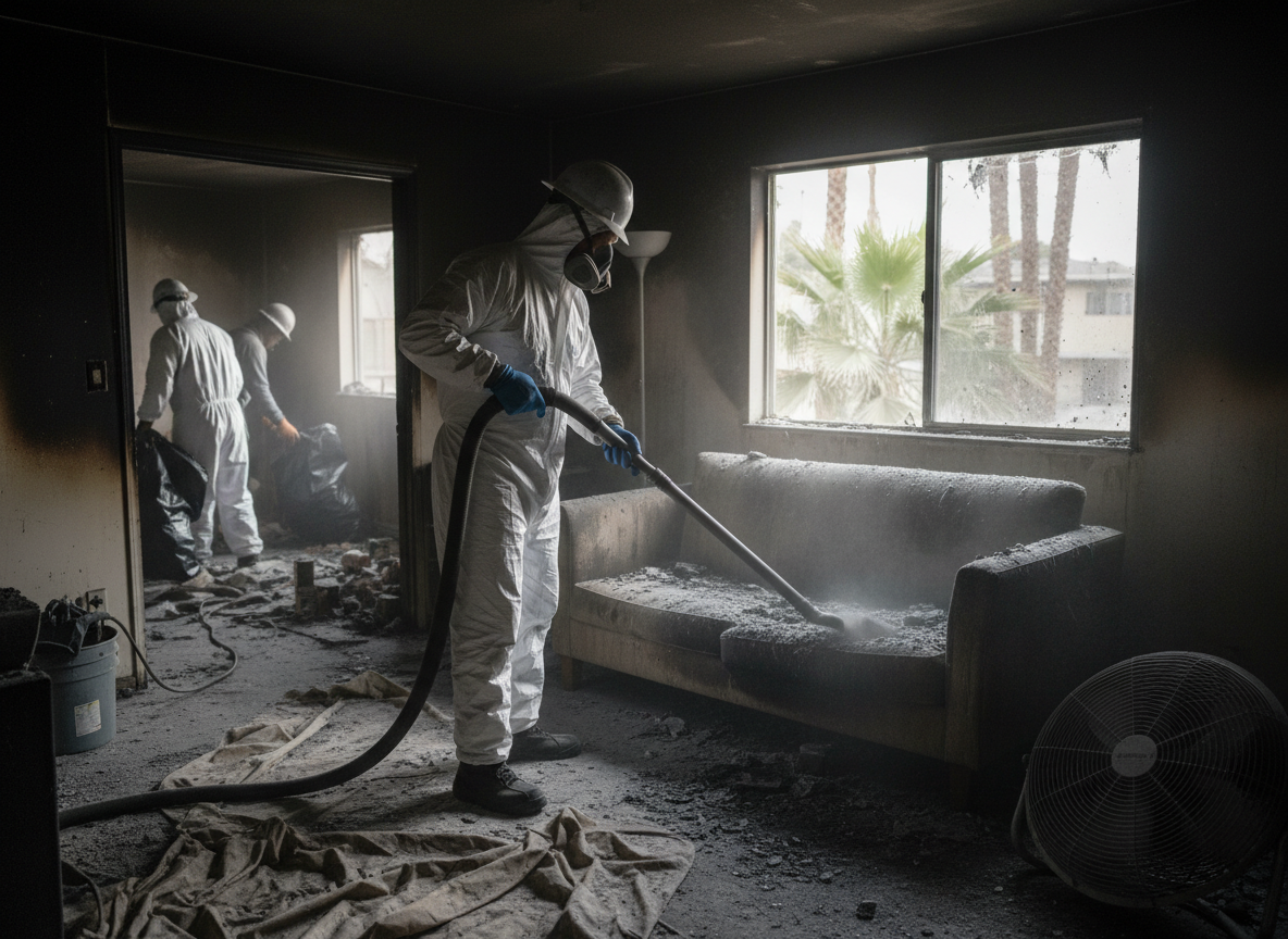 tenant fire damage cleanup in Valley Village